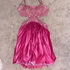 Beautiful pink beaded dress!